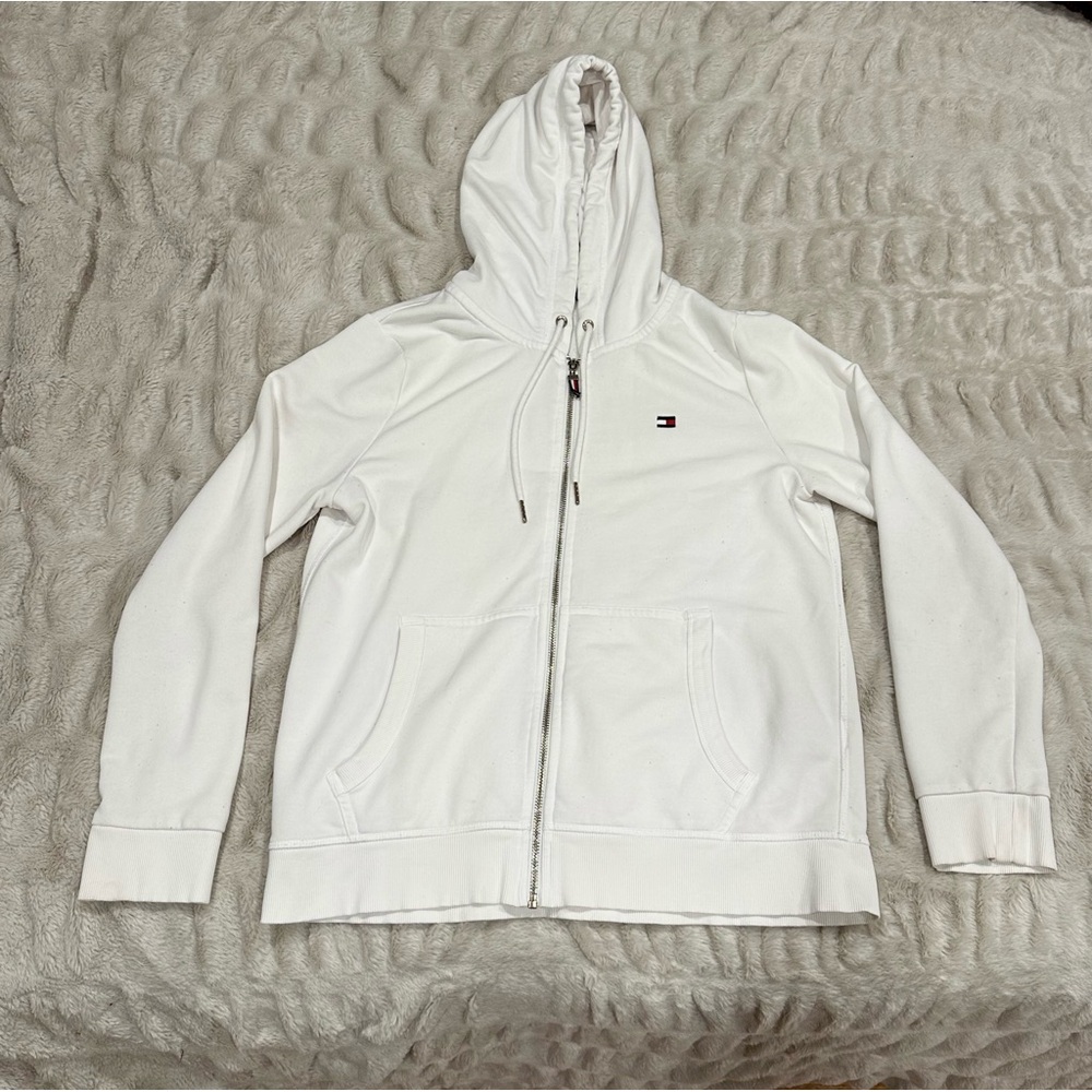 Tommy Hilfiger Classic White Zip-Up Hoodie
